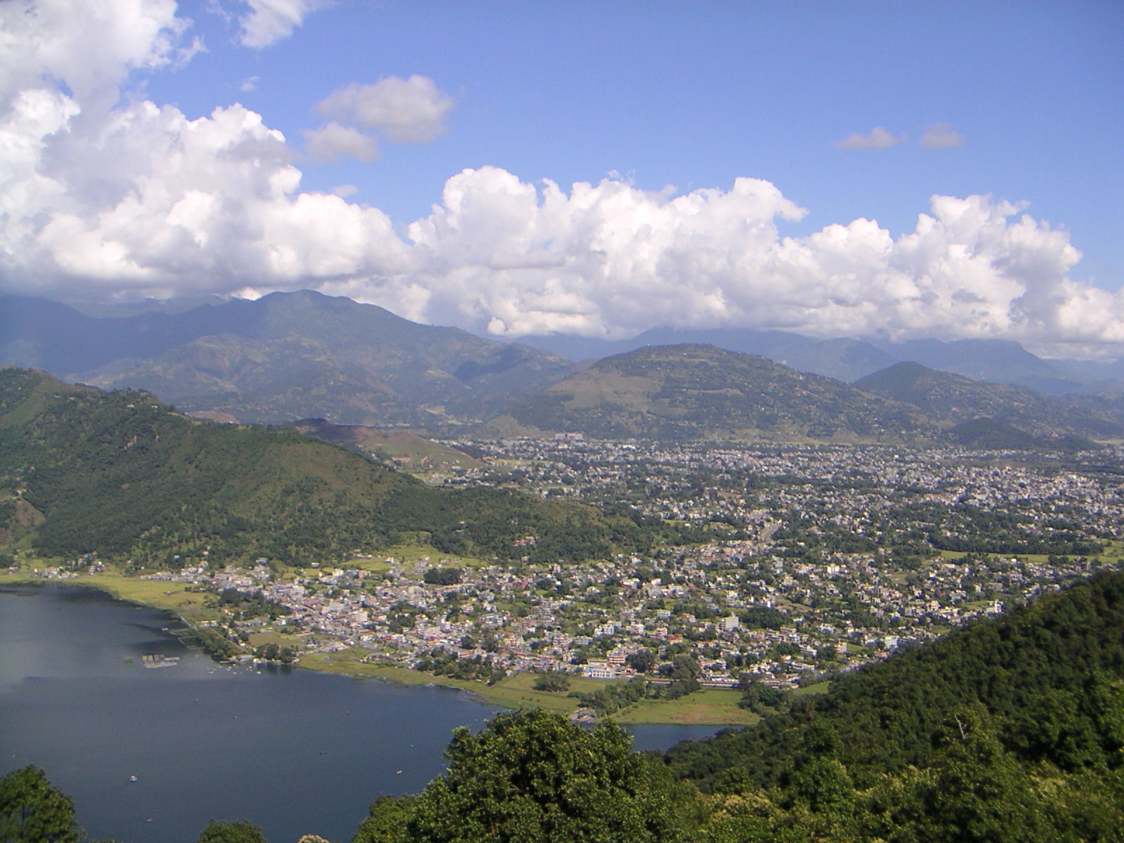 Pokhara from peace stupa